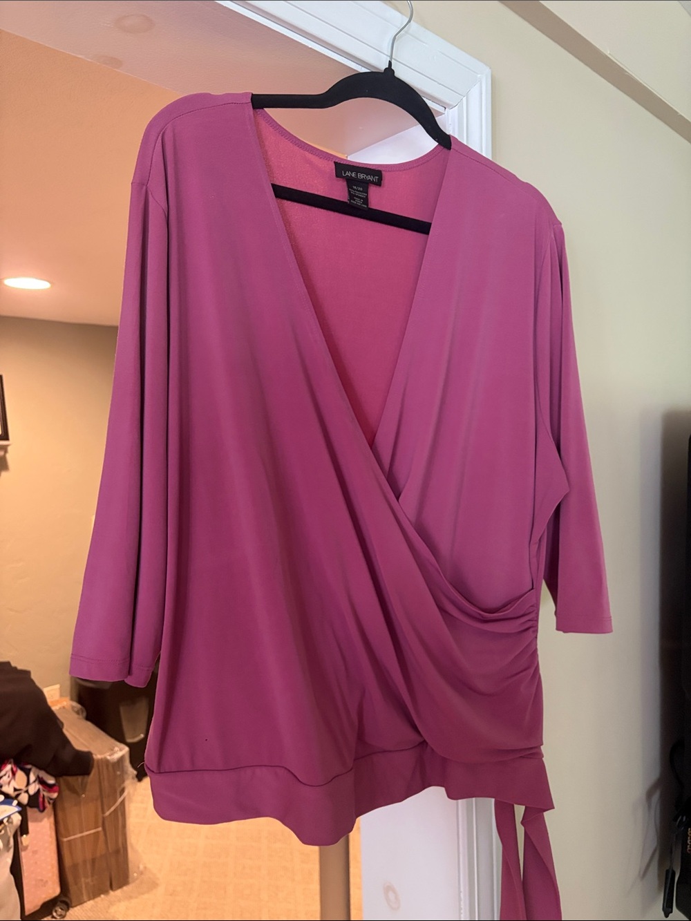Lane Bryant Mauve Pink Wrap-Front Blouse